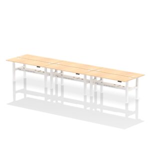 Air Back-to-Back Slimline Height Adjustable Bench Desk - 6 Person - Image 58