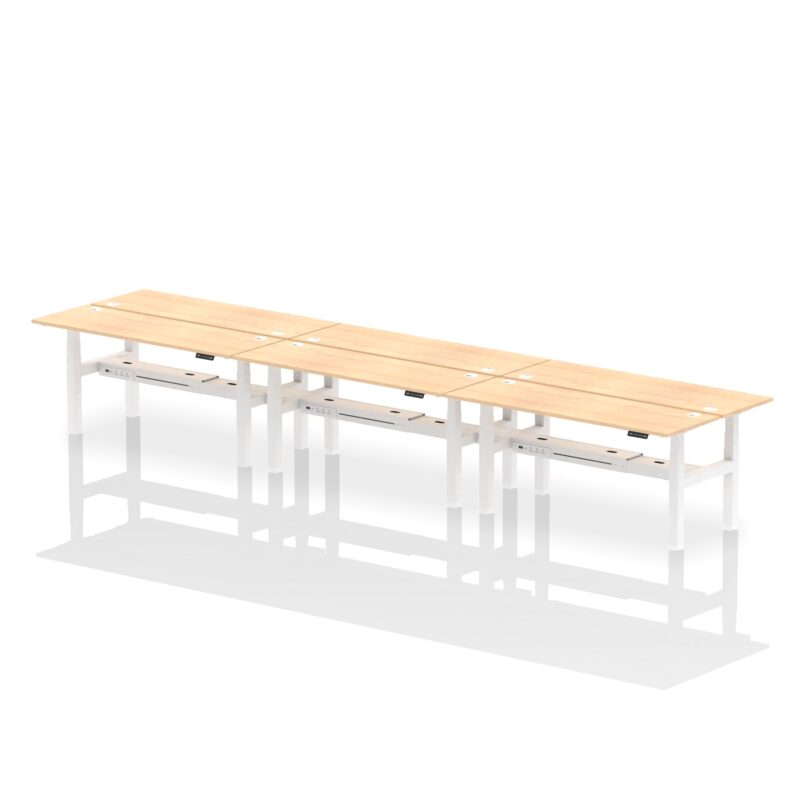 Air Back-to-Back Slimline Height Adjustable Bench Desk - 6 Person - Image 58