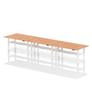 Air Back-to-Back Slimline Height Adjustable Bench Desk - 6 Person - Image 61
