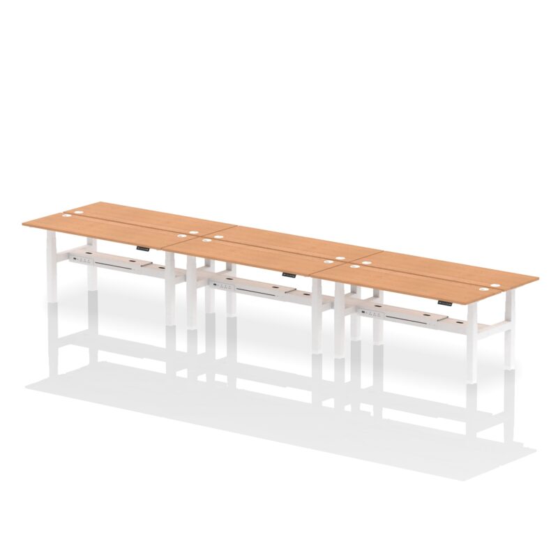 Air Back-to-Back Slimline Height Adjustable Bench Desk - 6 Person - Image 61