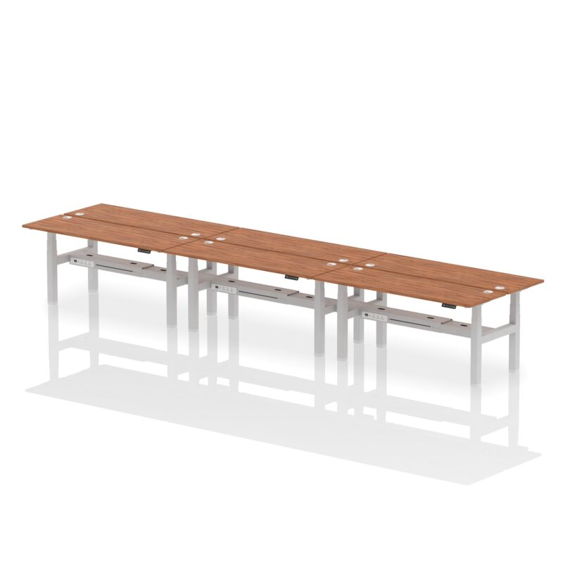 Air Back-to-Back Slimline Height Adjustable Bench Desk - 6 Person - Image 63