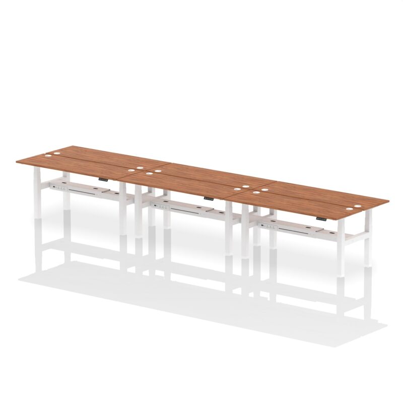 Air Back-to-Back Slimline Height Adjustable Bench Desk - 6 Person - Image 64