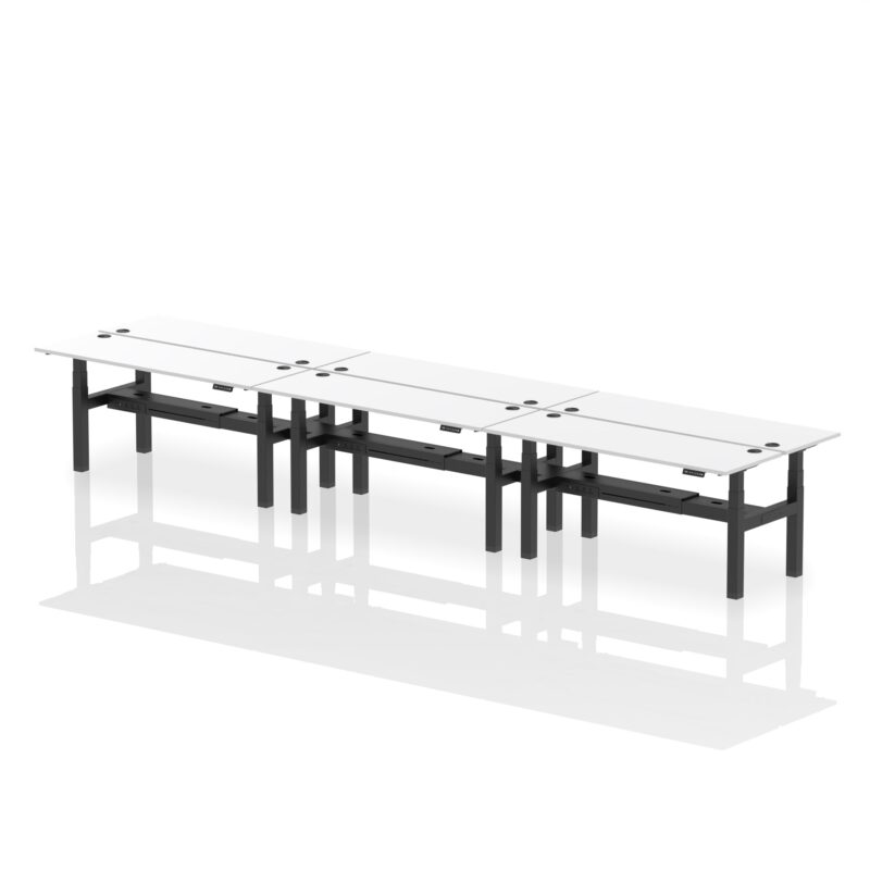 Air Back-to-Back Slimline Height Adjustable Bench Desk - 6 Person - Image 65