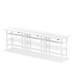 Air Back-to-Back Slimline Height Adjustable Bench Desk - 6 Person - Image 67