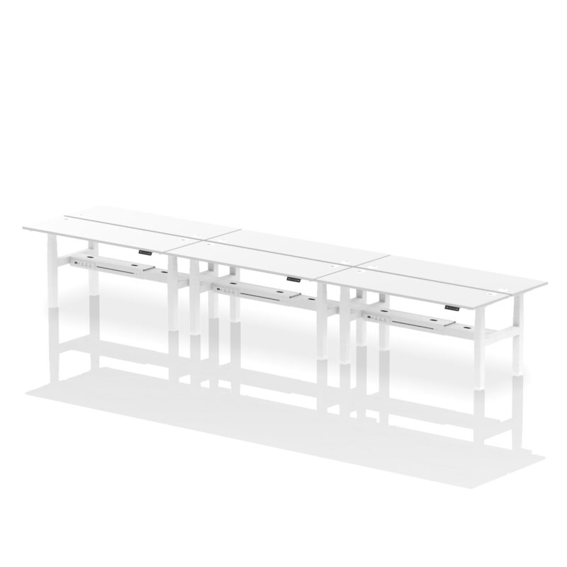 Air Back-to-Back Slimline Height Adjustable Bench Desk - 6 Person - Image 67