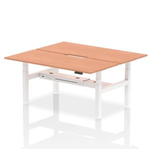 Air Back-to-Back Scalloped Edge Height Adjustable Bench Desk - 2 Person - Image 57