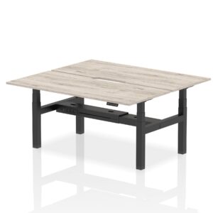 Air Back-to-Back Scalloped Edge Height Adjustable Bench Desk - 2 Person - Image 58