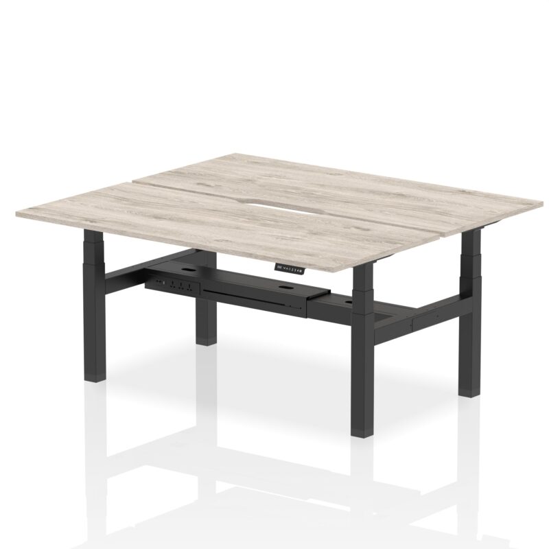 Air Back-to-Back Scalloped Edge Height Adjustable Bench Desk - 2 Person - Image 58