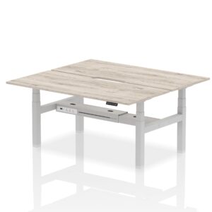 Air Back-to-Back Scalloped Edge Height Adjustable Bench Desk - 2 Person - Image 59