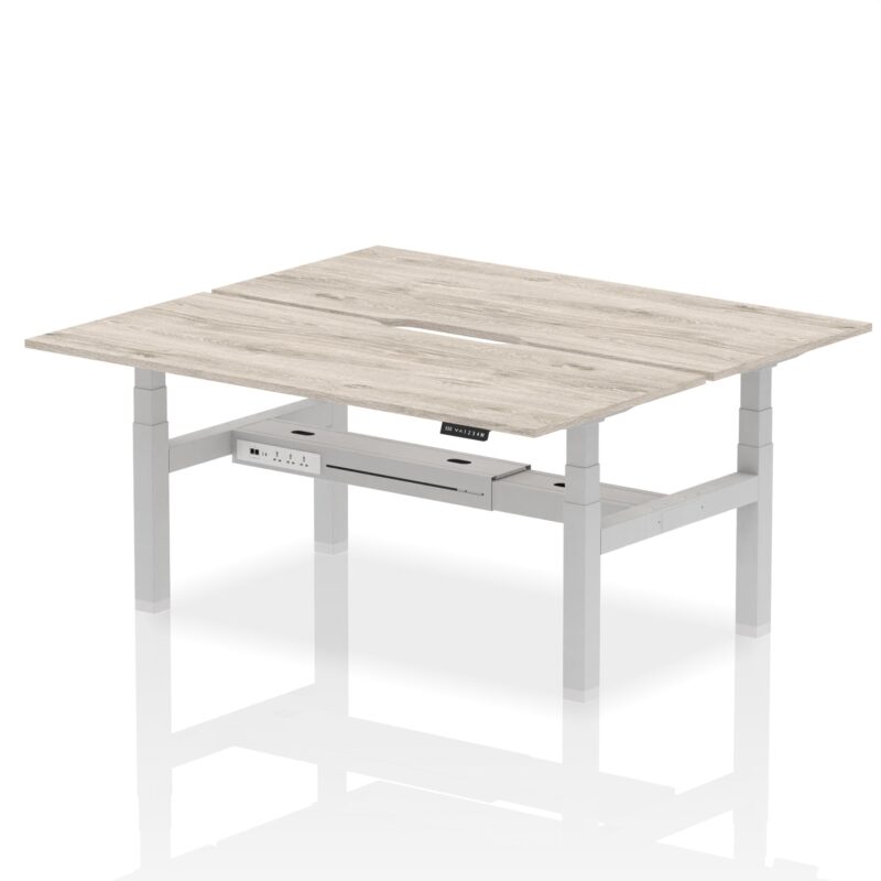 Air Back-to-Back Scalloped Edge Height Adjustable Bench Desk - 2 Person - Image 59