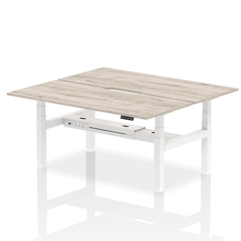Air Back-to-Back Scalloped Edge Height Adjustable Bench Desk - 2 Person - Image 60