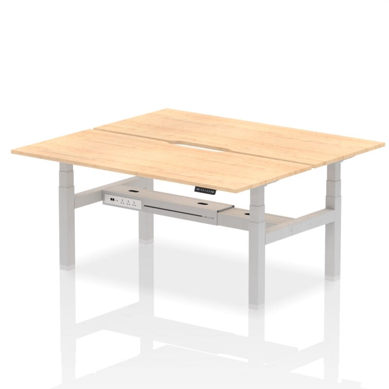 Air Back-to-Back Scalloped Edge Height Adjustable Bench Desk - 2 Person - Image 62