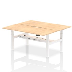 Air Back-to-Back Scalloped Edge Height Adjustable Bench Desk - 2 Person - Image 63