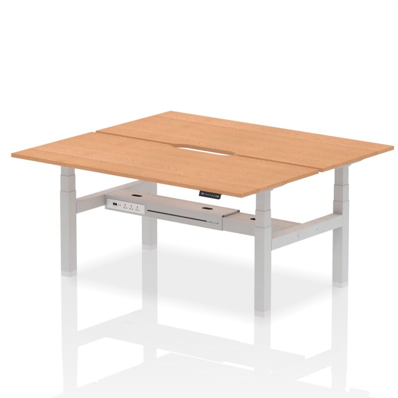 Air Back-to-Back Scalloped Edge Height Adjustable Bench Desk - 2 Person - Image 65