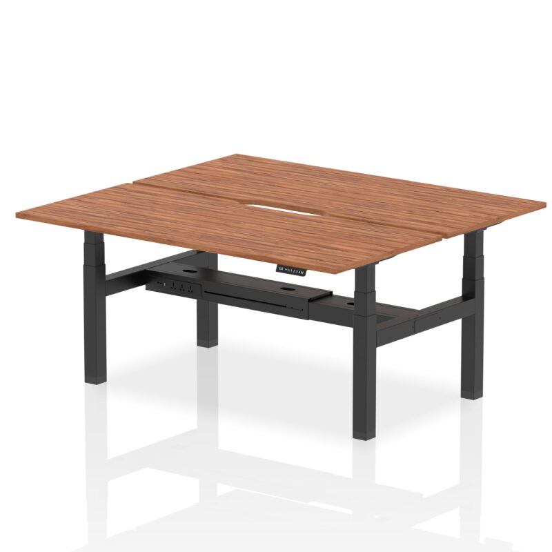 Air Back-to-Back Scalloped Edge Height Adjustable Bench Desk - 2 Person - Image 67