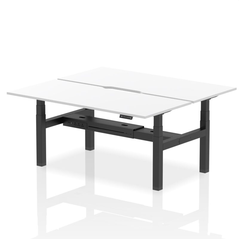 Air Back-to-Back Scalloped Edge Height Adjustable Bench Desk - 2 Person - Image 70