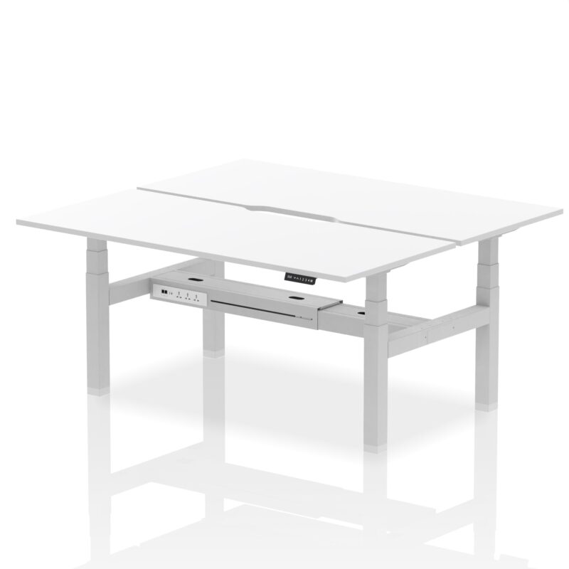 Air Back-to-Back Scalloped Edge Height Adjustable Bench Desk - 2 Person - Image 71