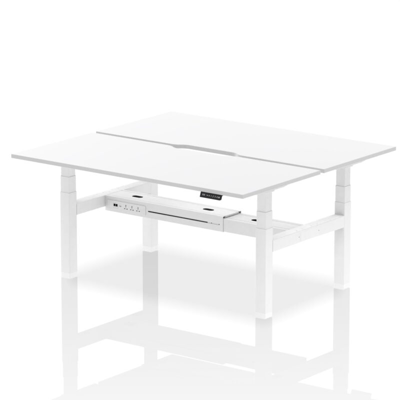 Air Back-to-Back Scalloped Edge Height Adjustable Bench Desk - 2 Person - Image 72