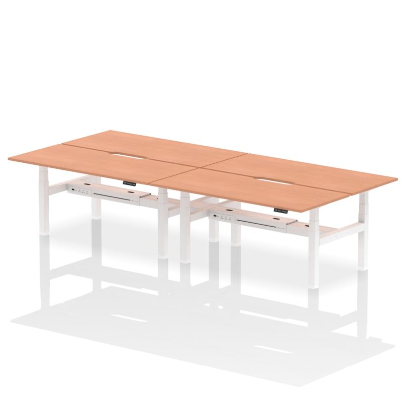 Air Back-to-Back Scalloped Edge Height Adjustable Bench Desk - 4 Person - Image 57