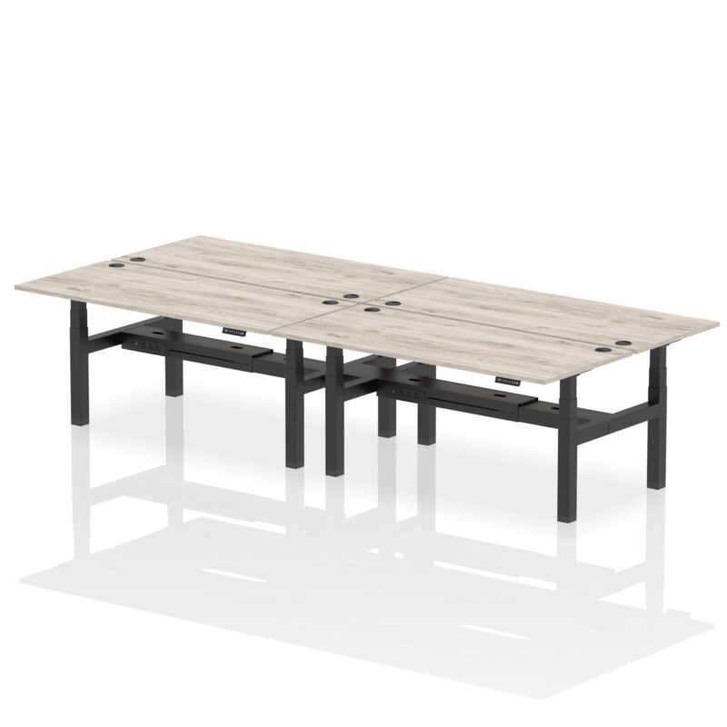 Air Back-to-Back Height Adjustable Bench Desk - 4 Person - Image 58