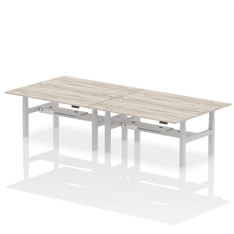 Air Back-to-Back Height Adjustable Bench Desk - 4 Person - Image 59