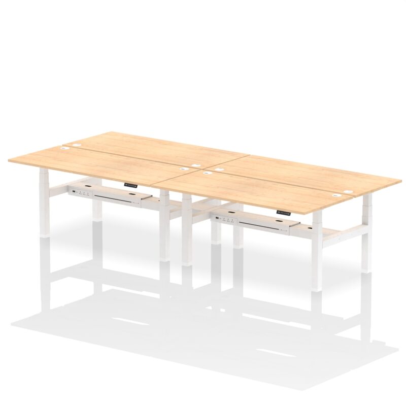 Air Back-to-Back Height Adjustable Bench Desk - 4 Person - Image 63