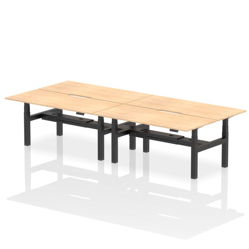 Air Back-to-Back Scalloped Edge Height Adjustable Bench Desk - 4 Person - Image 61