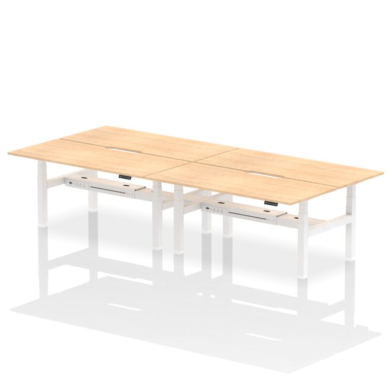 Air Back-to-Back Scalloped Edge Height Adjustable Bench Desk - 4 Person - Image 63