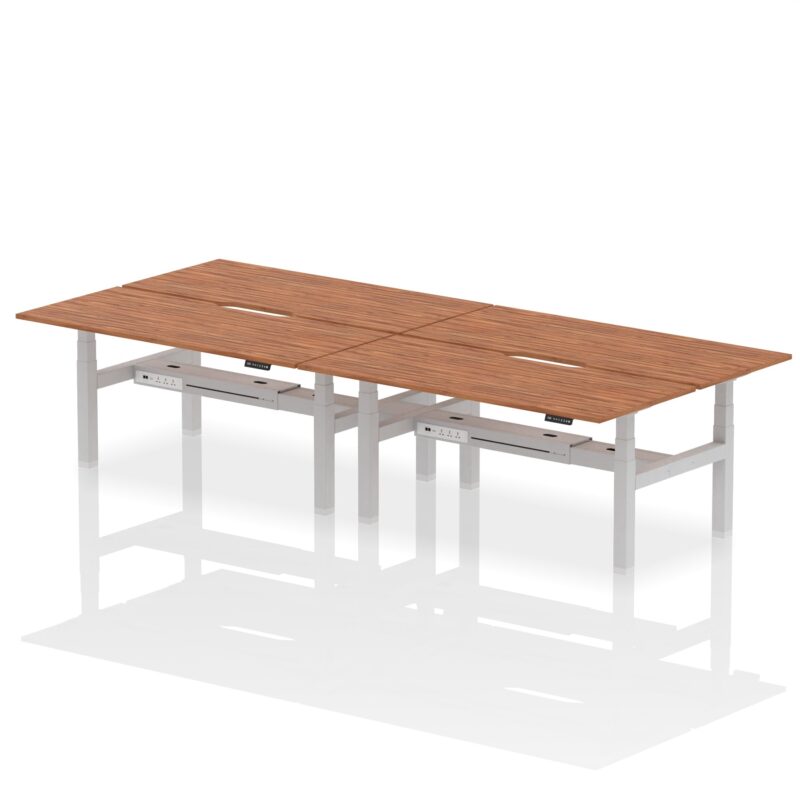 Air Back-to-Back Scalloped Edge Height Adjustable Bench Desk - 4 Person - Image 68