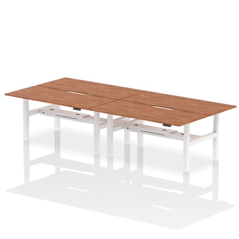 Air Back-to-Back Scalloped Edge Height Adjustable Bench Desk - 4 Person - Image 69