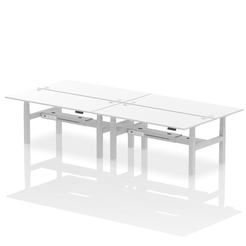 Air Back-to-Back Height Adjustable Bench Desk - 4 Person - Image 71