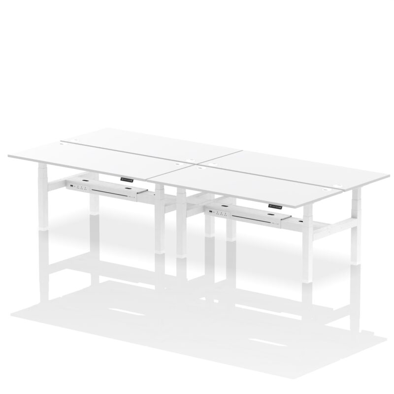Air Back-to-Back Height Adjustable Bench Desk - 4 Person - Image 72