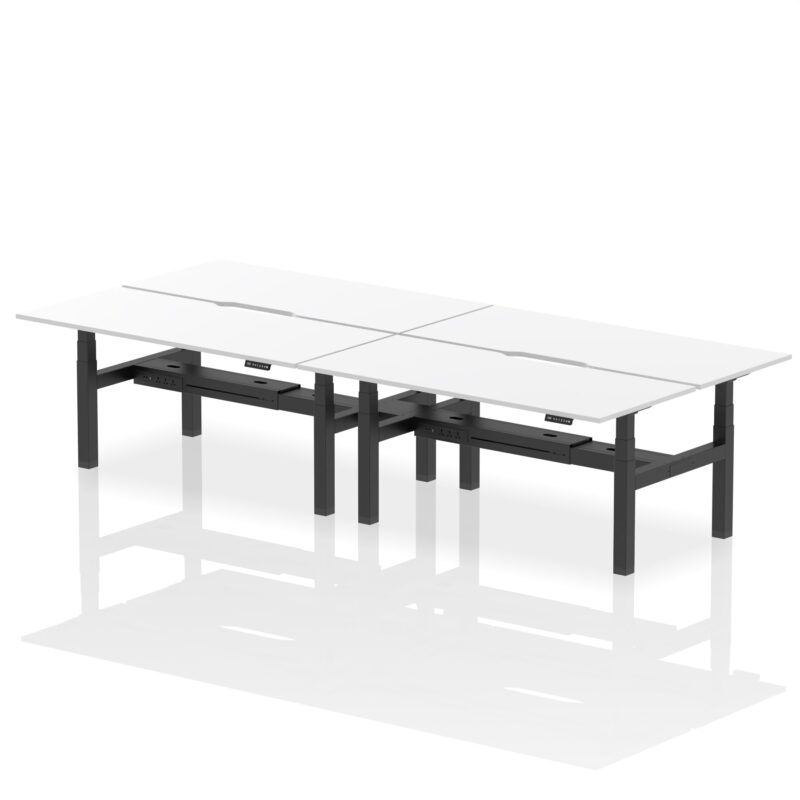 Air Back-to-Back Scalloped Edge Height Adjustable Bench Desk - 4 Person - Image 70