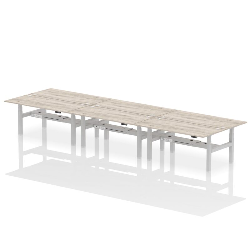 Air Back-to-Back Height Adjustable Bench Desk - 6 Person - Image 59