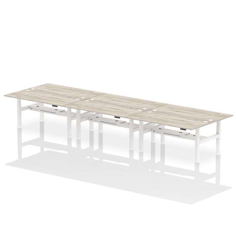 Air Back-to-Back Height Adjustable Bench Desk - 6 Person - Image 60