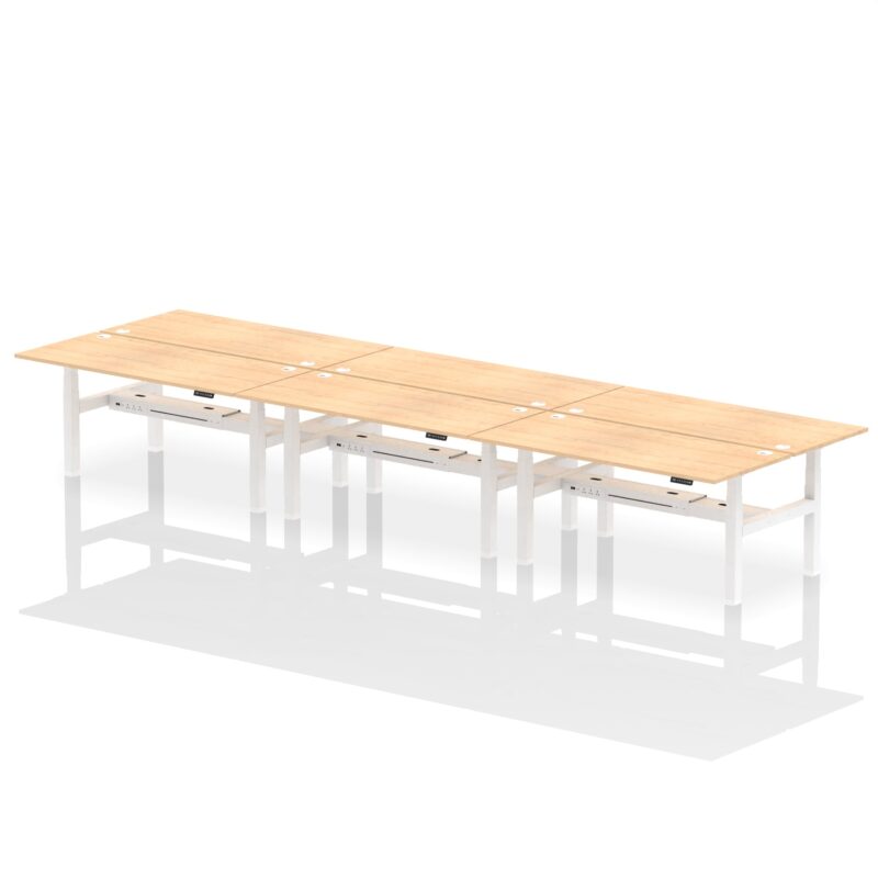 Air Back-to-Back Height Adjustable Bench Desk - 6 Person - Image 63