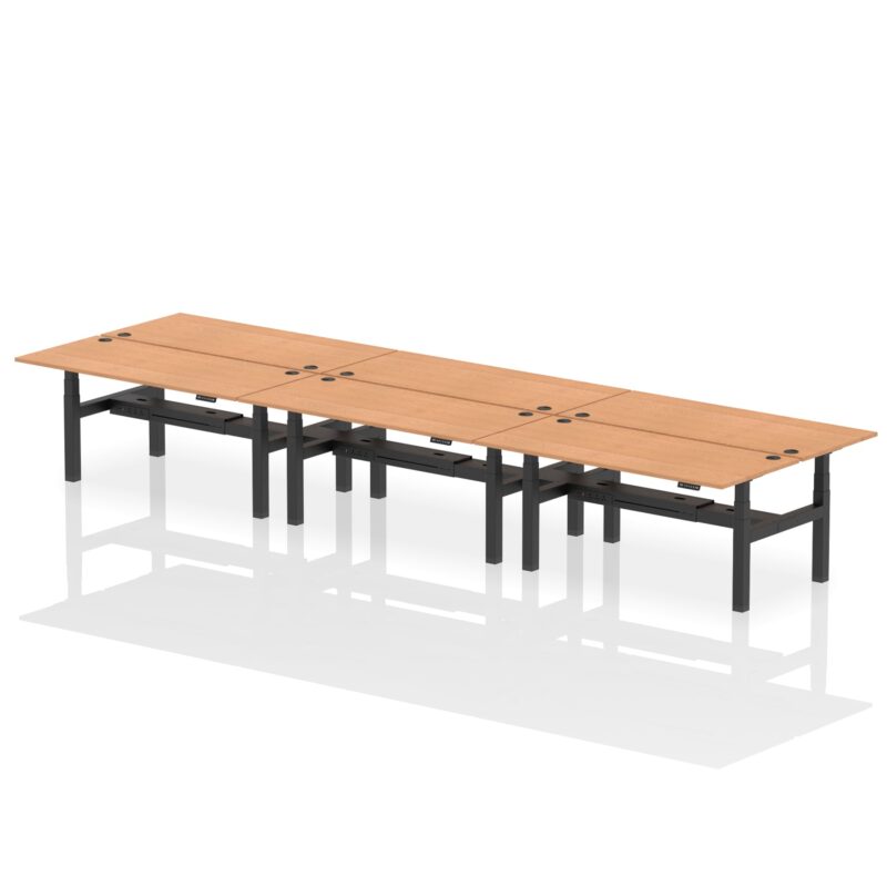 Air Back-to-Back Height Adjustable Bench Desk - 6 Person - Image 64