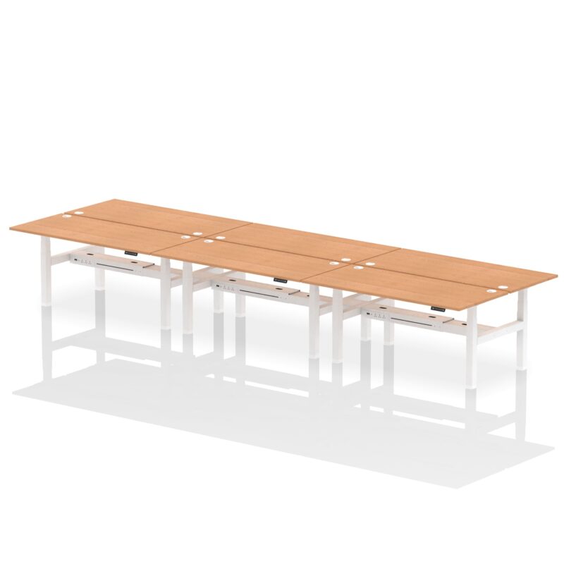 Air Back-to-Back Height Adjustable Bench Desk - 6 Person - Image 66