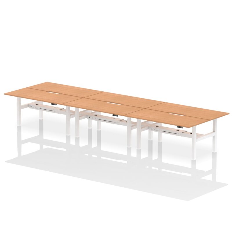 Air Back-to-Back Scalloped Edge Height Adjustable Bench Desk - 6 Person - Image 66