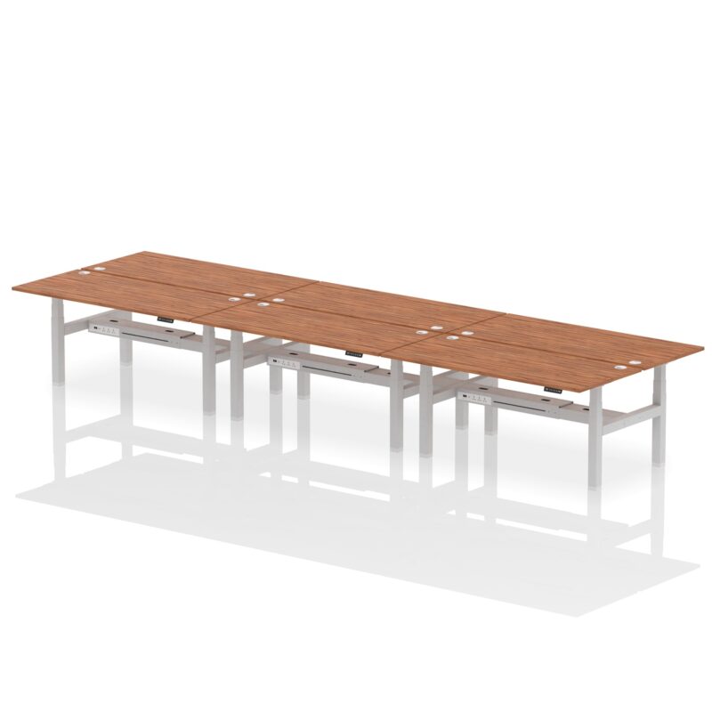 Air Back-to-Back Height Adjustable Bench Desk - 6 Person - Image 68