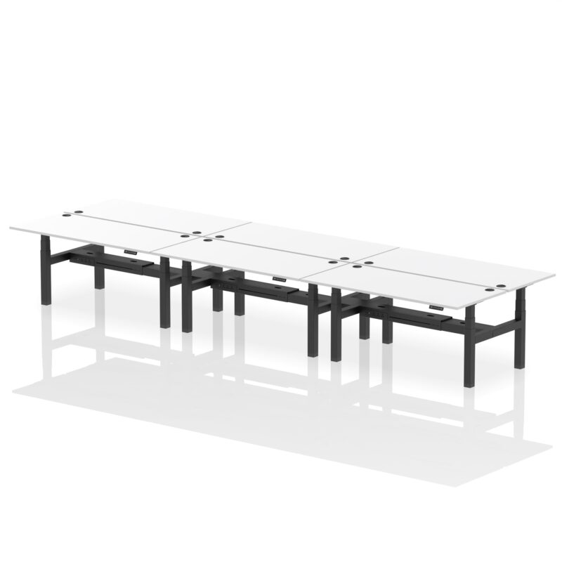 Air Back-to-Back Height Adjustable Bench Desk - 6 Person - Image 70