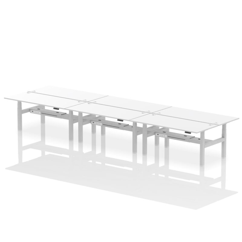Air Back-to-Back Height Adjustable Bench Desk - 6 Person - Image 71