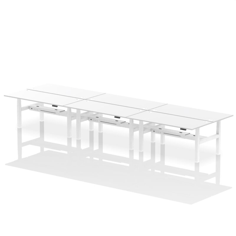 Air Back-to-Back Height Adjustable Bench Desk - 6 Person - Image 72