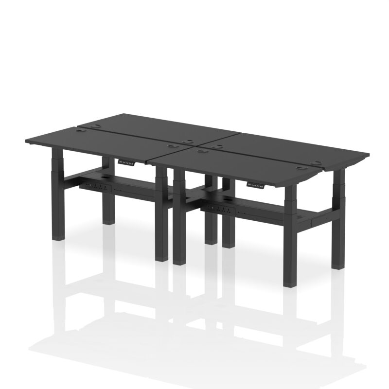 Air Back-to-Back Slimline Height Adjustable Bench Desk - 4 Person - Image 73