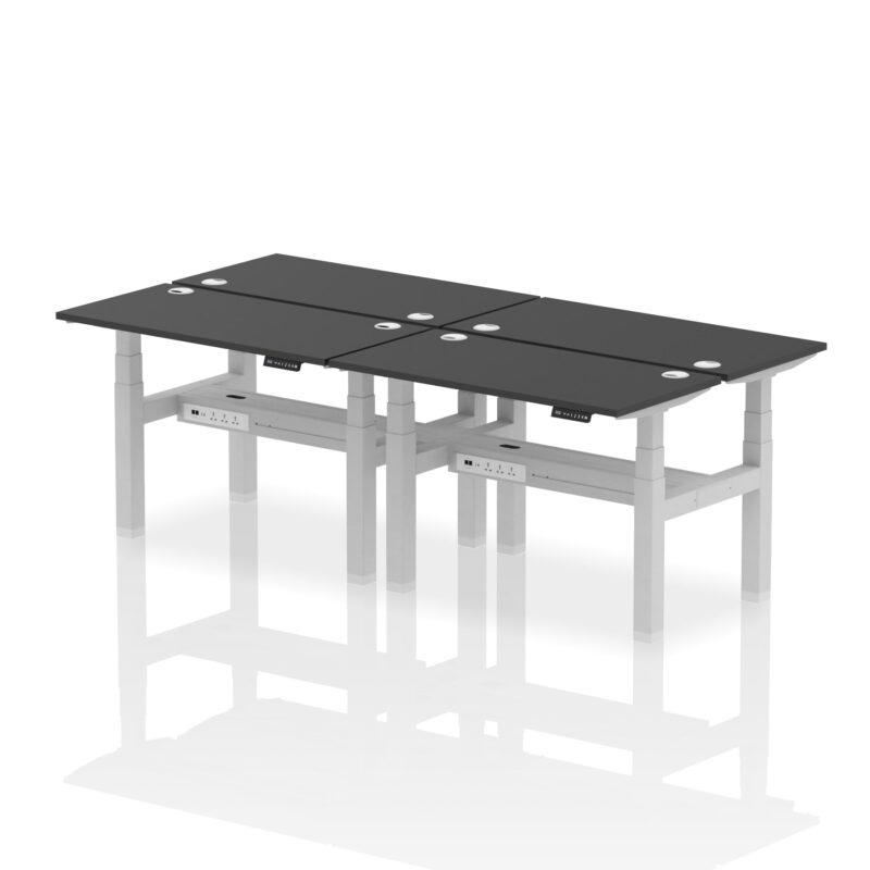 Air Back-to-Back Slimline Height Adjustable Bench Desk - 4 Person - Image 74