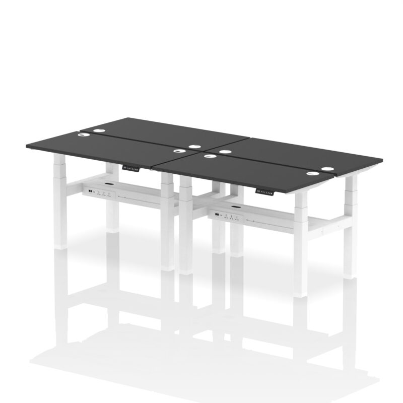 Air Back-to-Back Slimline Height Adjustable Bench Desk - 4 Person - Image 75