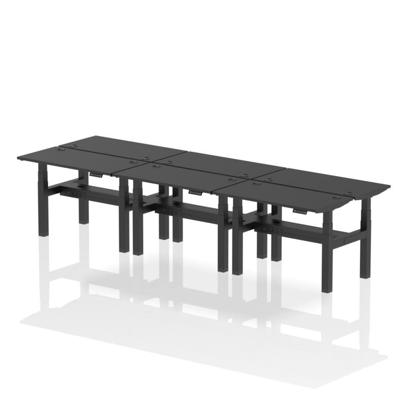 Air Back-to-Back Slimline Height Adjustable Bench Desk - 6 Person - Image 68