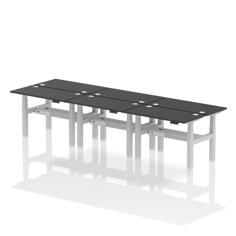 Air Back-to-Back Slimline Height Adjustable Bench Desk - 6 Person - Image 69