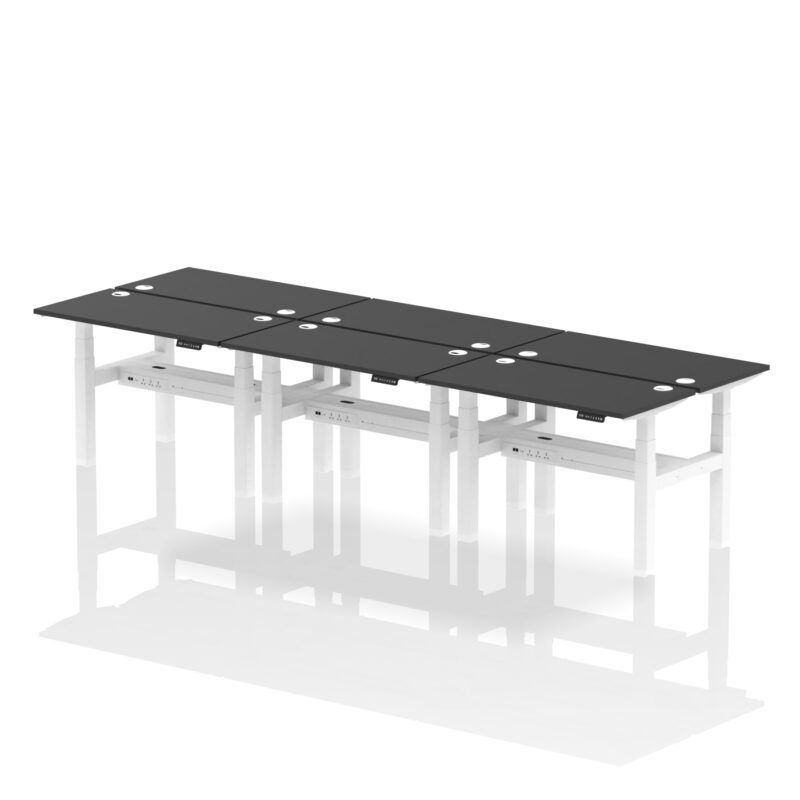 Air Back-to-Back Slimline Height Adjustable Bench Desk - 6 Person - Image 70