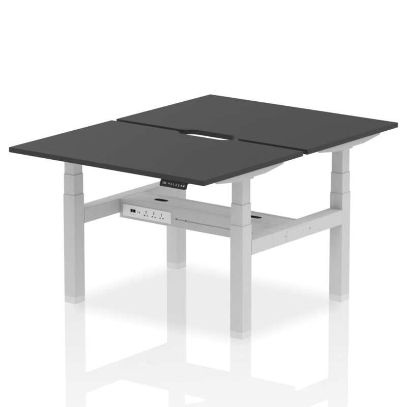 Air Back-to-Back Scalloped Edge Height Adjustable Bench Desk - 2 Person - Image 74